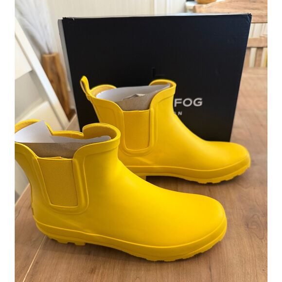 London Fog Women’s Rain Boots Wembley Yellow Waterproof Size 8 NEW - Picture 3 of 4